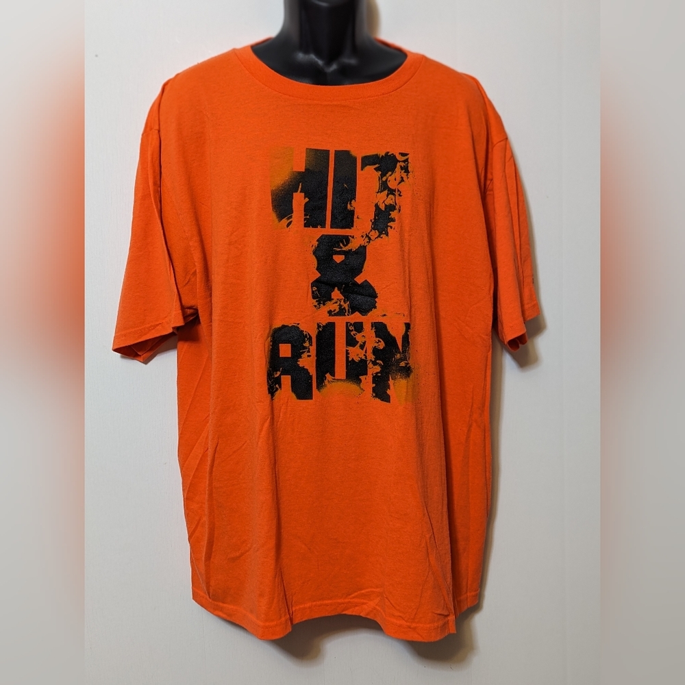 Men's Adidas The Go-To Hit & Run Graphic Print T-Shirt Orange Size 2X